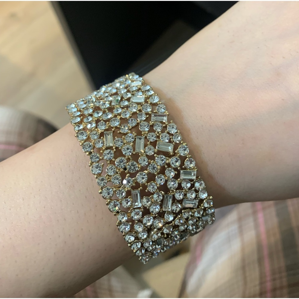 Elegant Gold and Silver Crystal Bracelet